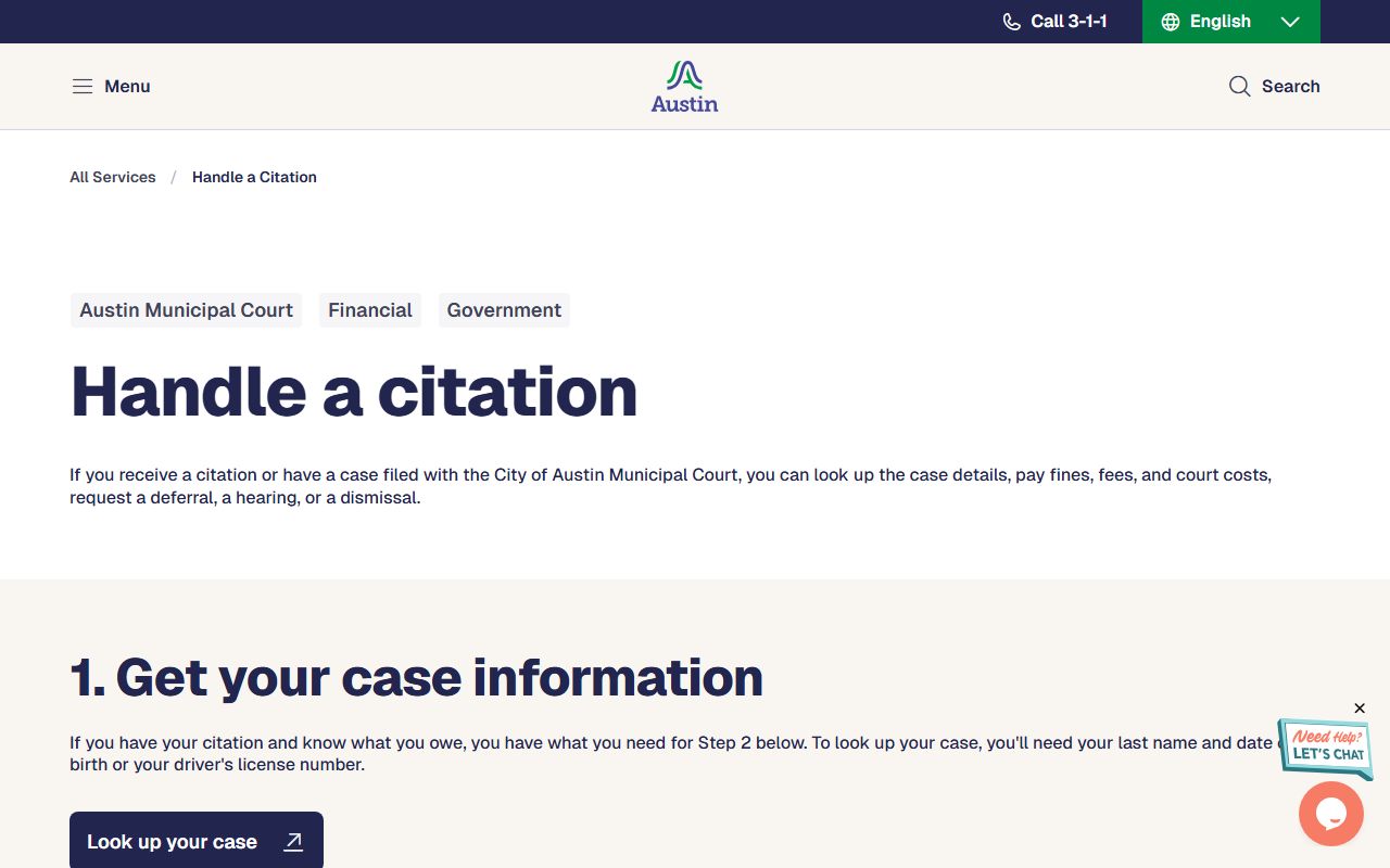 Austin Texas handle-a-citation guide for traffic ticket records