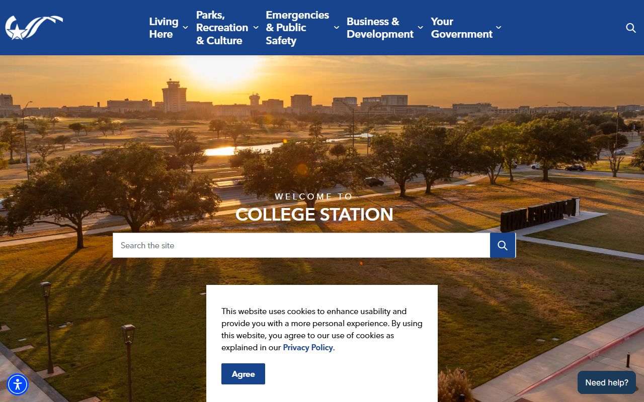 College Station city portal for traffic ticket records and municipal court