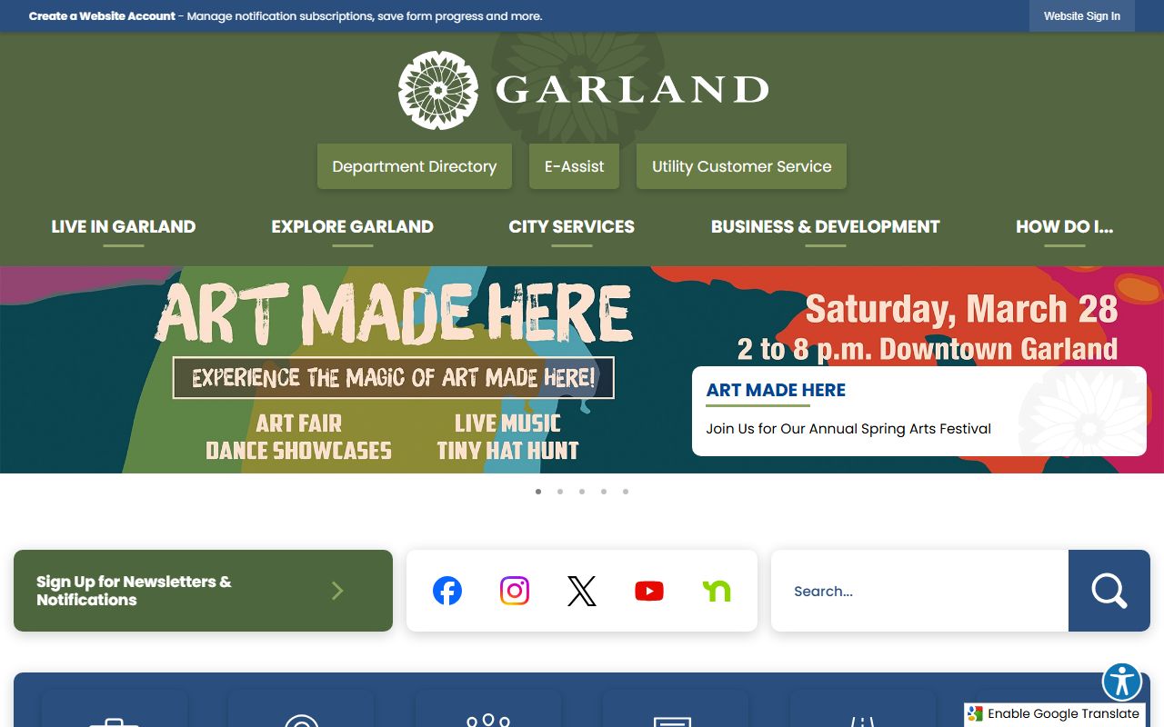 City of Garland official portal for traffic ticket records and municipal court