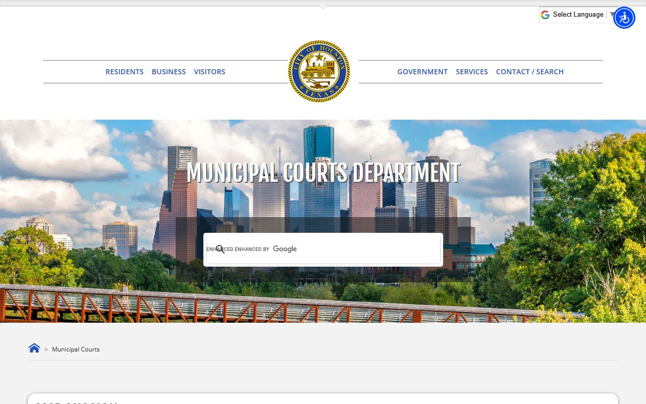 Houston Municipal Courts official website for traffic ticket records