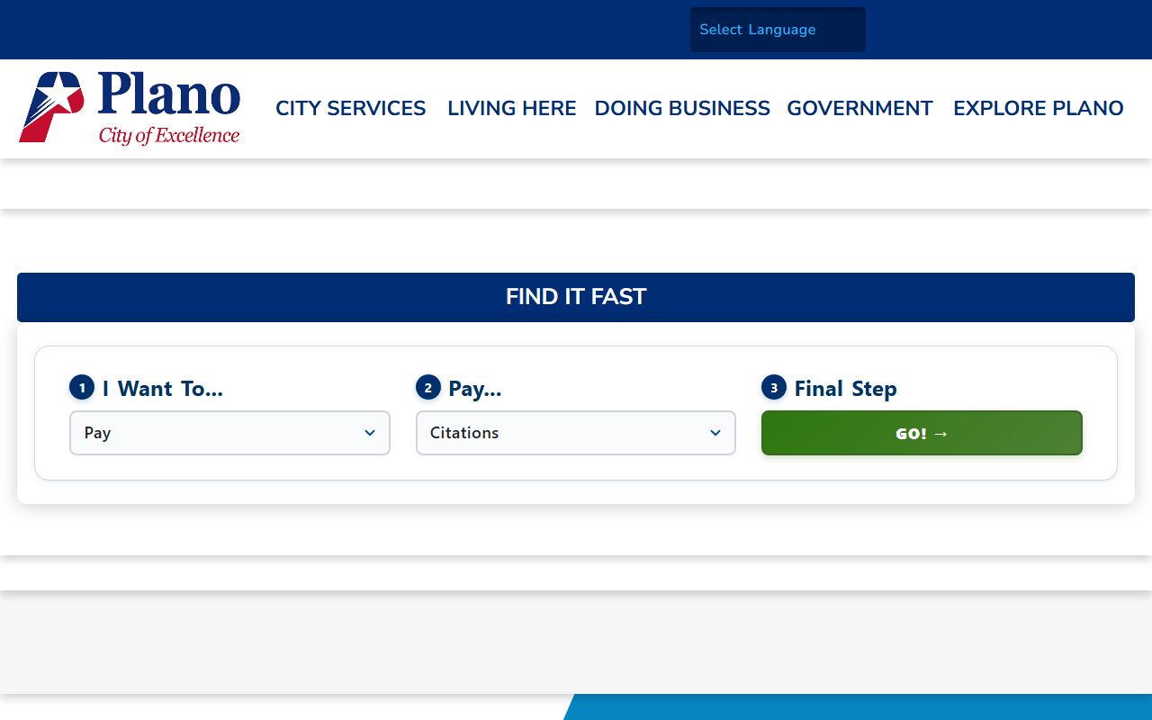 City of Plano official portal for traffic ticket records and municipal court