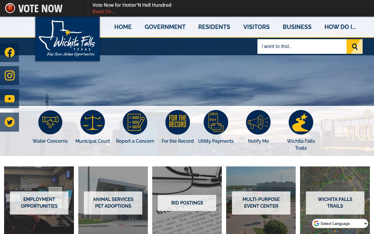Wichita Falls city portal for traffic ticket records and municipal court in Wichita County