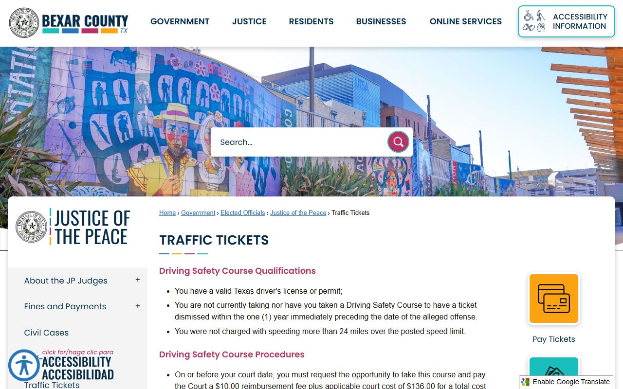 Bexar County Texas Traffic Ticket Records Bexar County traffic tickets page