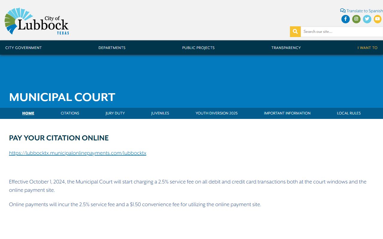 Lubbock County Municipal Court traffic ticket records