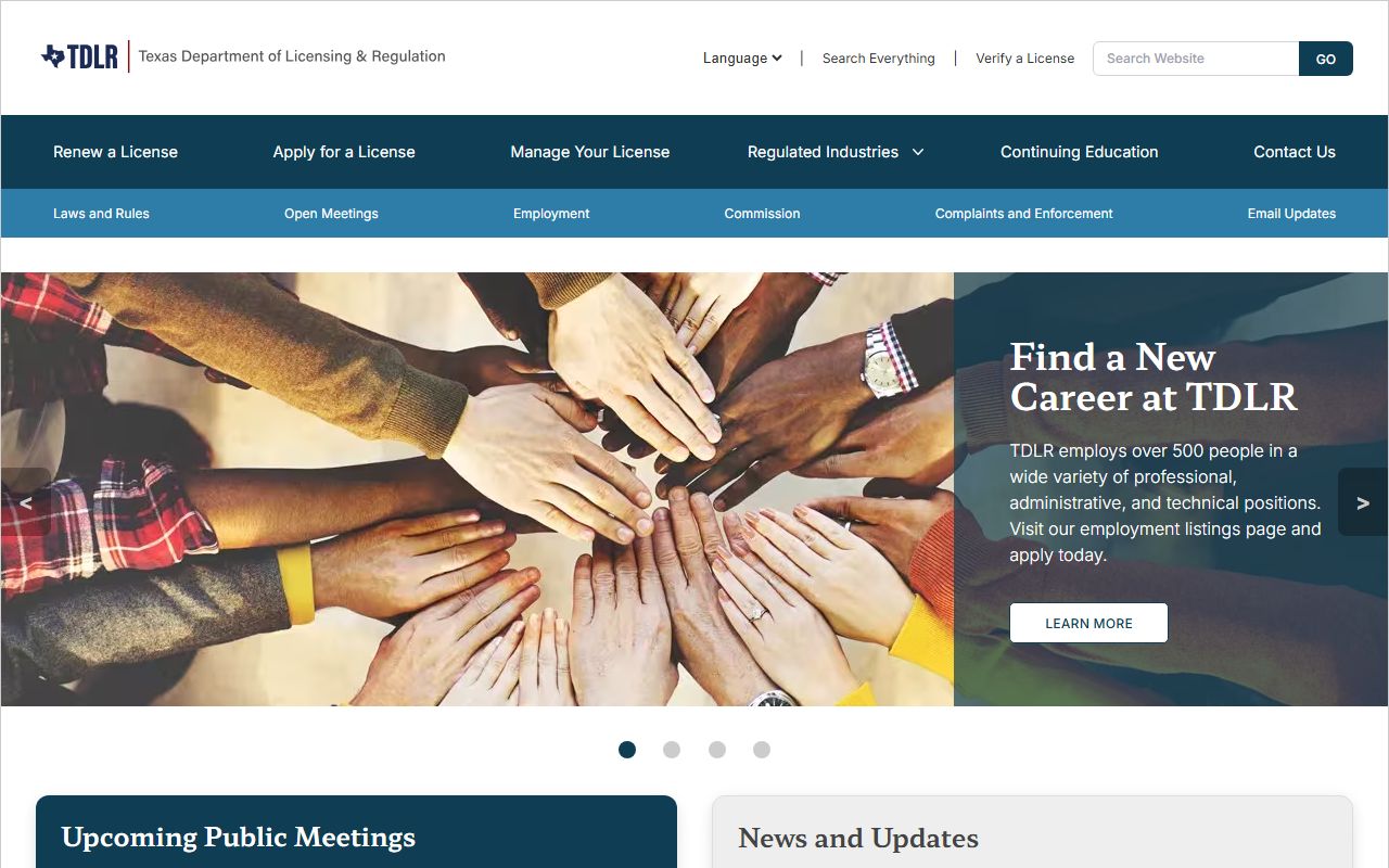 Texas TDLR defensive driving course approval page for traffic ticket dismissal